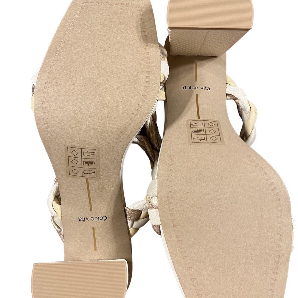 dolce vita Paily Braided Heels NWT Ivory Multi Stella Womes Size 8.5 New in Box - Picture 5 of 10